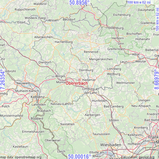 Obererbach on map