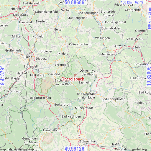 Oberelsbach on map