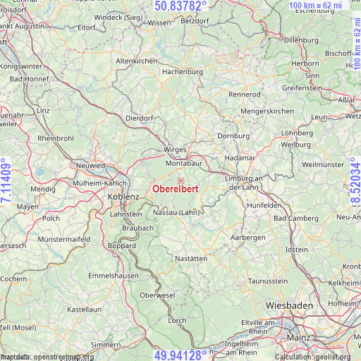Oberelbert on map