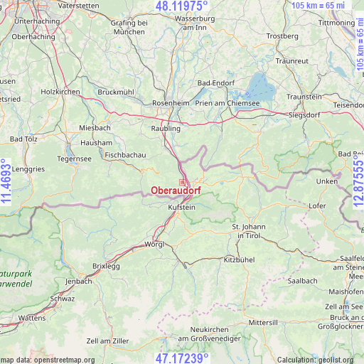 Oberaudorf on map