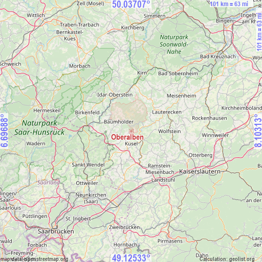 Oberalben on map
