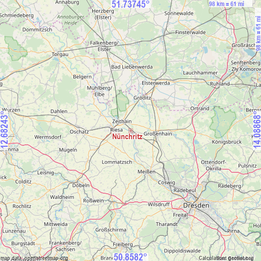 Nünchritz on map