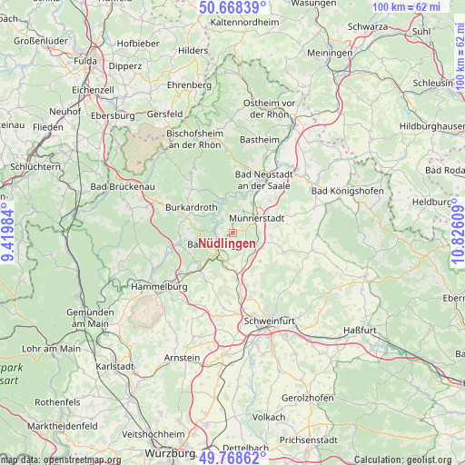 Nüdlingen on map