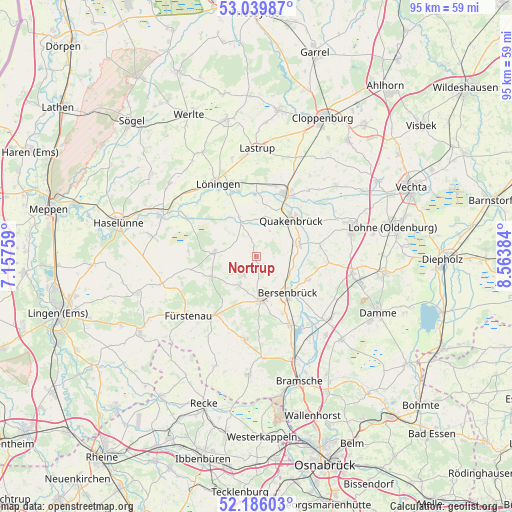 Nortrup on map