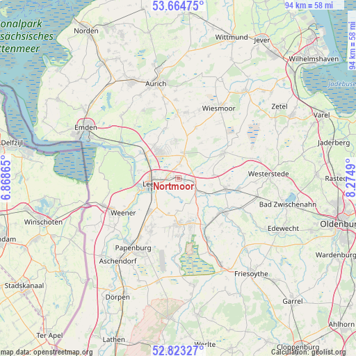 Nortmoor on map
