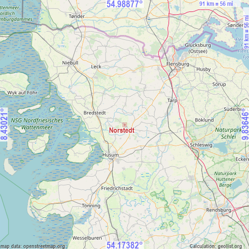 Norstedt on map