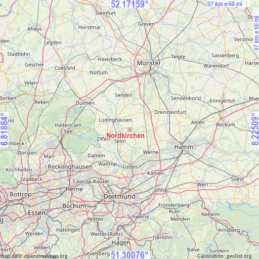 Nordkirchen on map