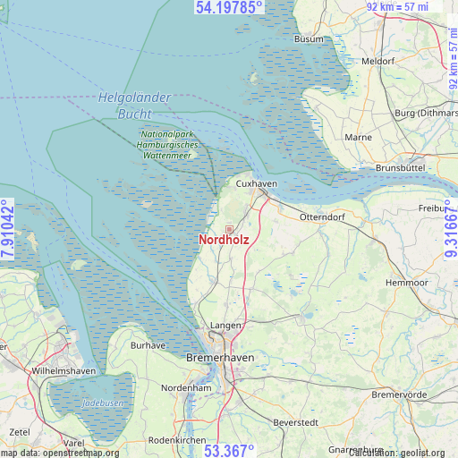 Nordholz on map