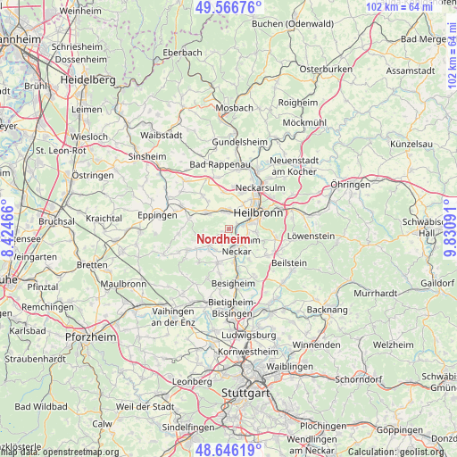 Nordheim on map