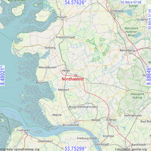 Nordhastedt on map