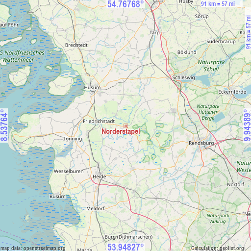 Norderstapel on map