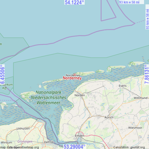 Norderney on map