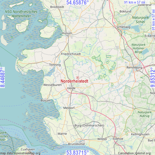 Norderheistedt on map