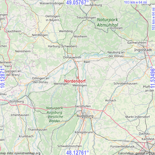 Nordendorf on map