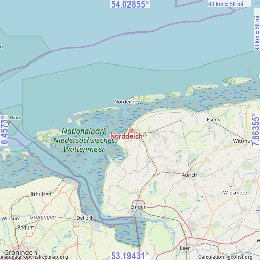 Norddeich on map