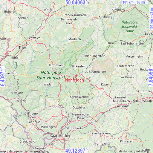Nohfelden on map