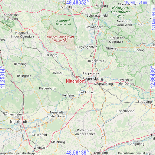 Nittendorf on map