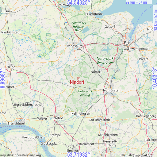 Nindorf on map