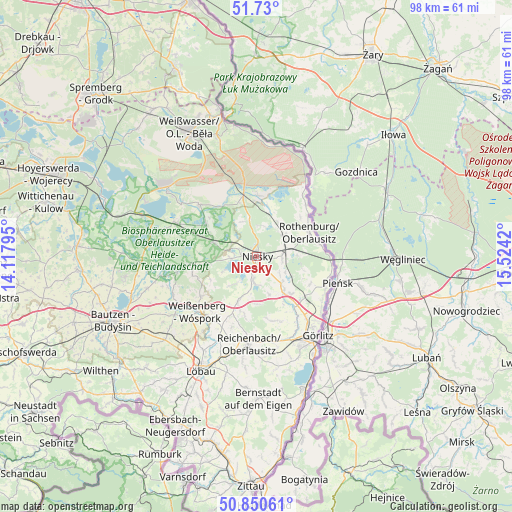 Niesky on map