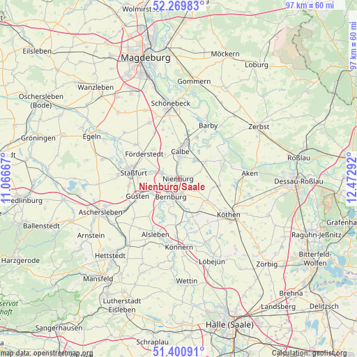 Nienburg/Saale on map