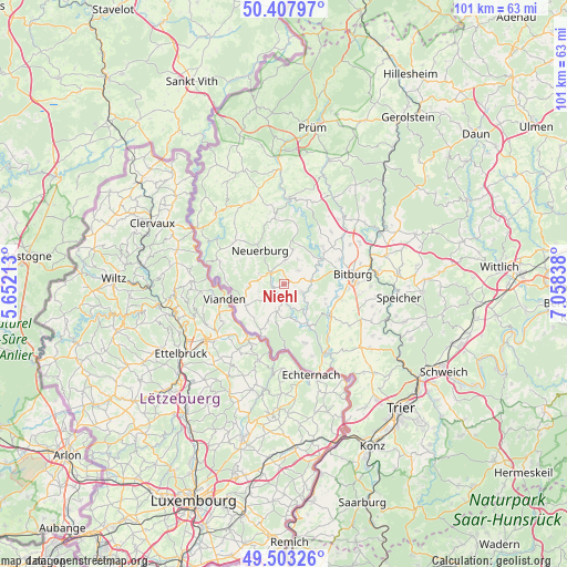 Niehl on map