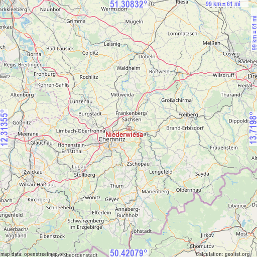 Niederwiesa on map