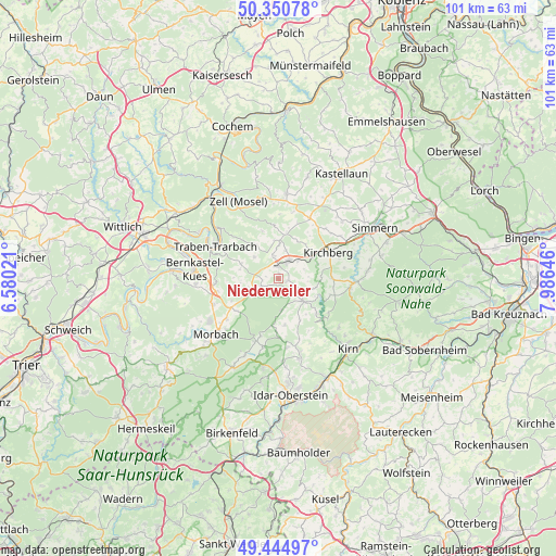 Niederweiler on map