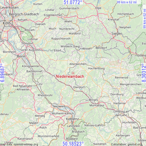 Niederwambach on map