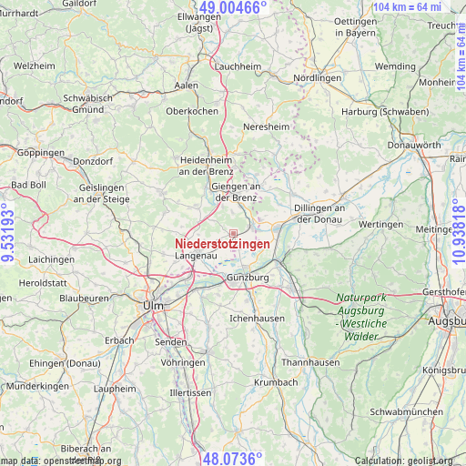 Niederstotzingen on map