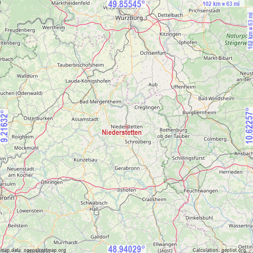 Niederstetten on map