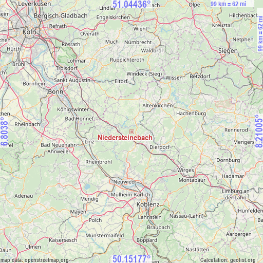 Niedersteinebach on map