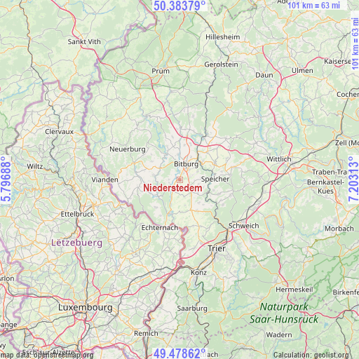 Niederstedem on map