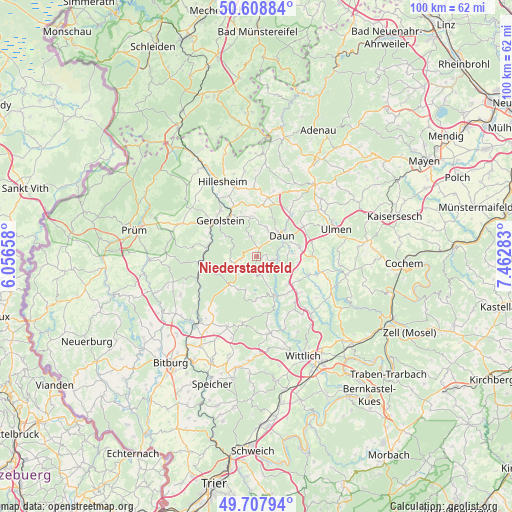 Niederstadtfeld on map