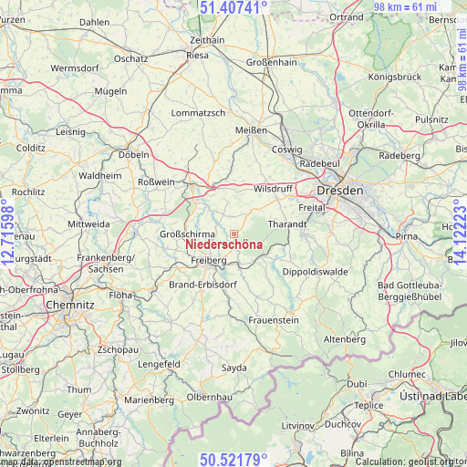 Niederschöna on map
