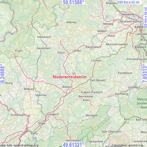 Niederscheidweiler on map