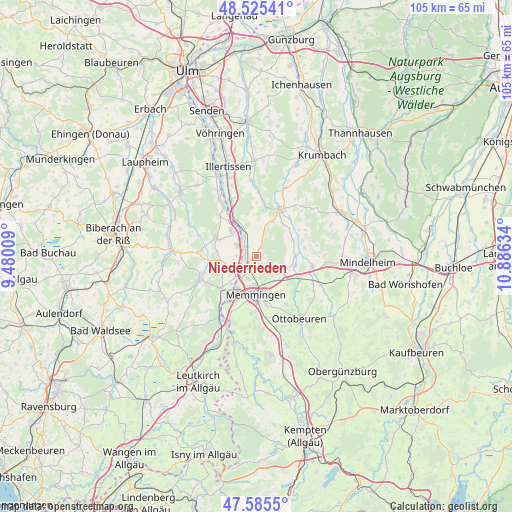 Niederrieden on map