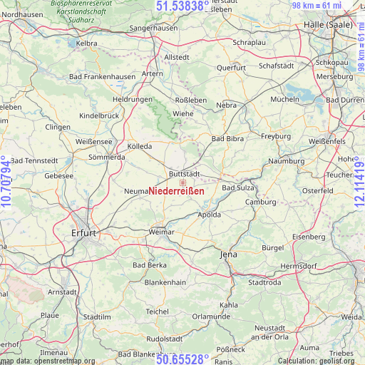 Niederreißen on map