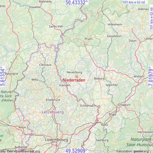 Niederraden on map