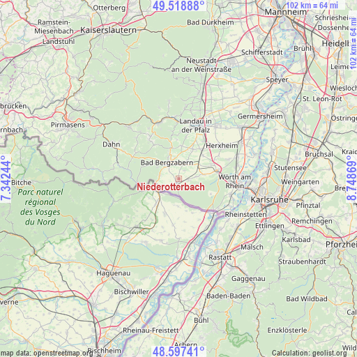 Niederotterbach on map