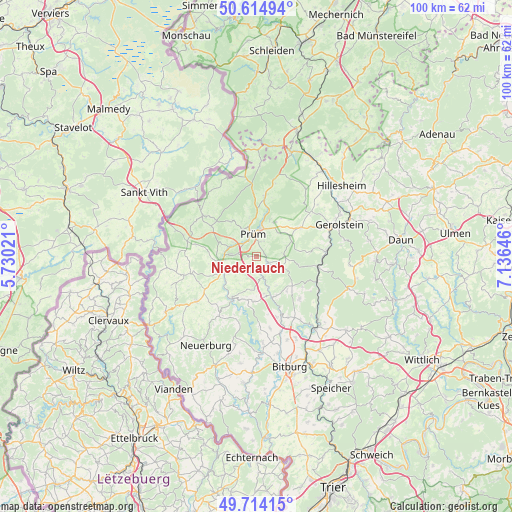 Niederlauch on map