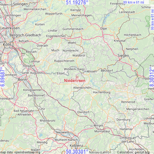 Niederirsen on map