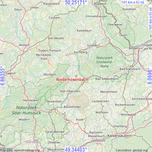 Niederhosenbach on map