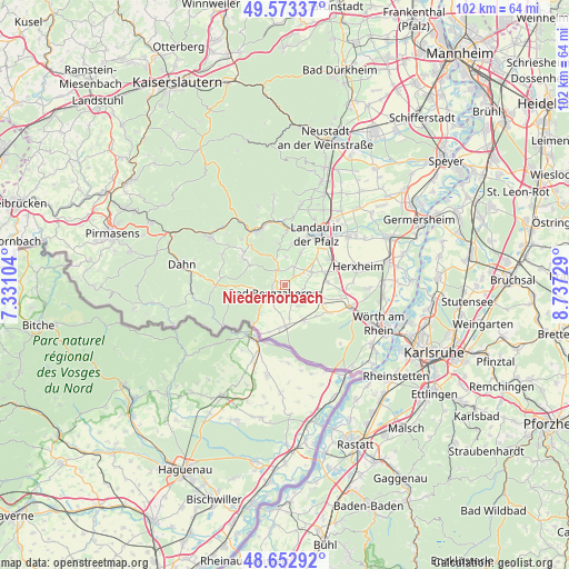 Niederhorbach on map