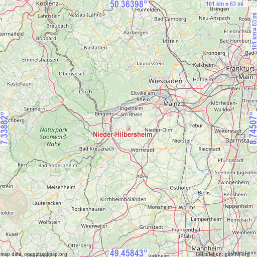 Nieder-Hilbersheim on map