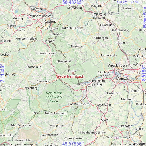 Niederheimbach on map