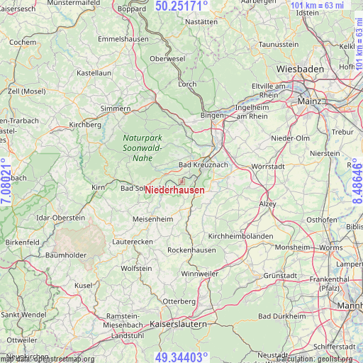 Niederhausen on map