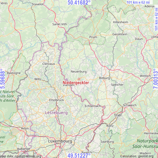 Niedergeckler on map