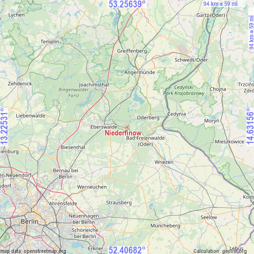 Niederfinow on map