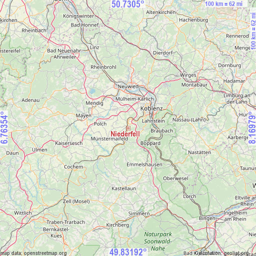 Niederfell on map