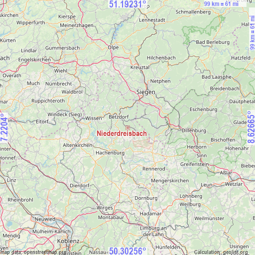 Niederdreisbach on map